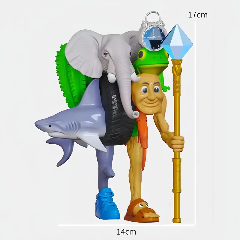 حار بيع عصا خشبية رجل شان هاي جينغ محاكاة ساخرة الأجنبية شان هاي جينغ تمثال ارتداء الأحذية القرش تمثال نموذج حلية #6