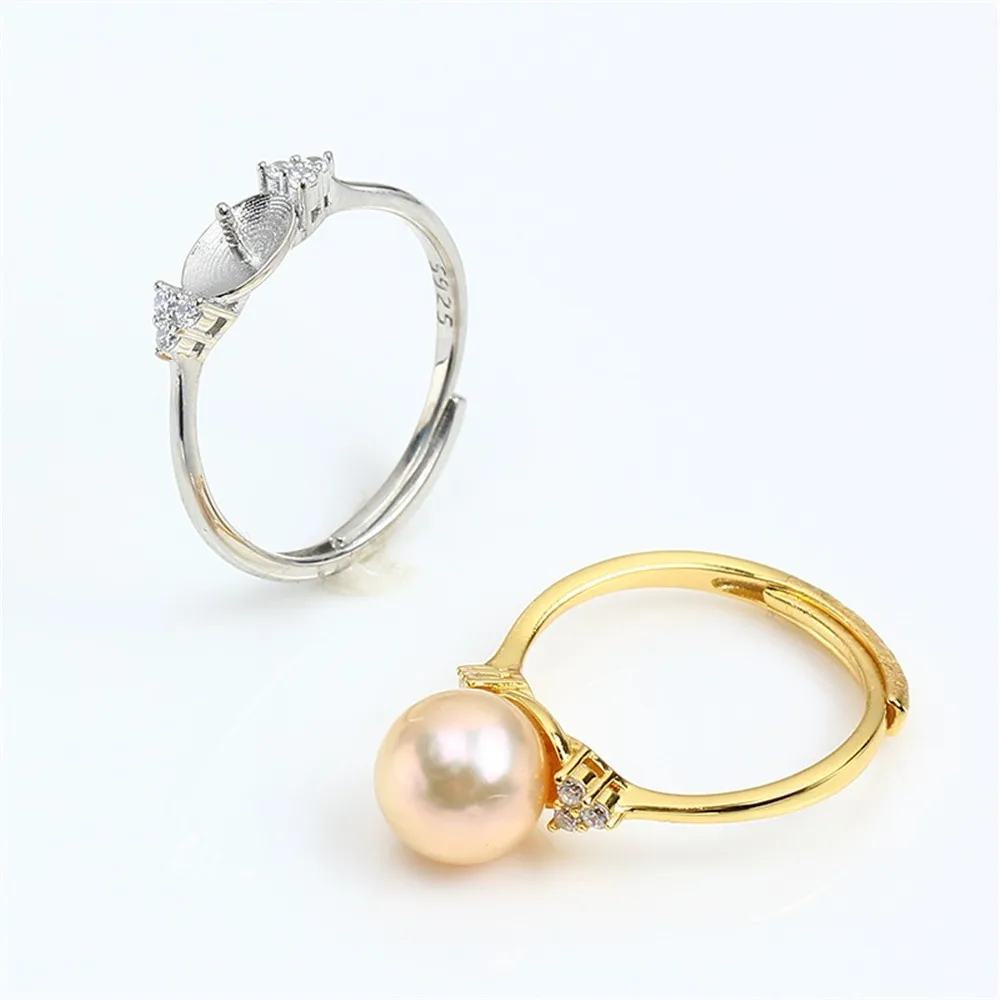 Solid S925 Sterling Silver Pearl Ring Settings Findings & Accessories  for Jewelry Making Bulk Wholesale Craft Supplies No Pearl