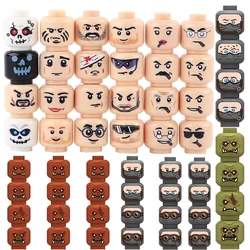 MOC Medieval Monster Expression Series Building Blocks Military Castle Soldier Figures Head Accessories War Bricks Toys Gifts