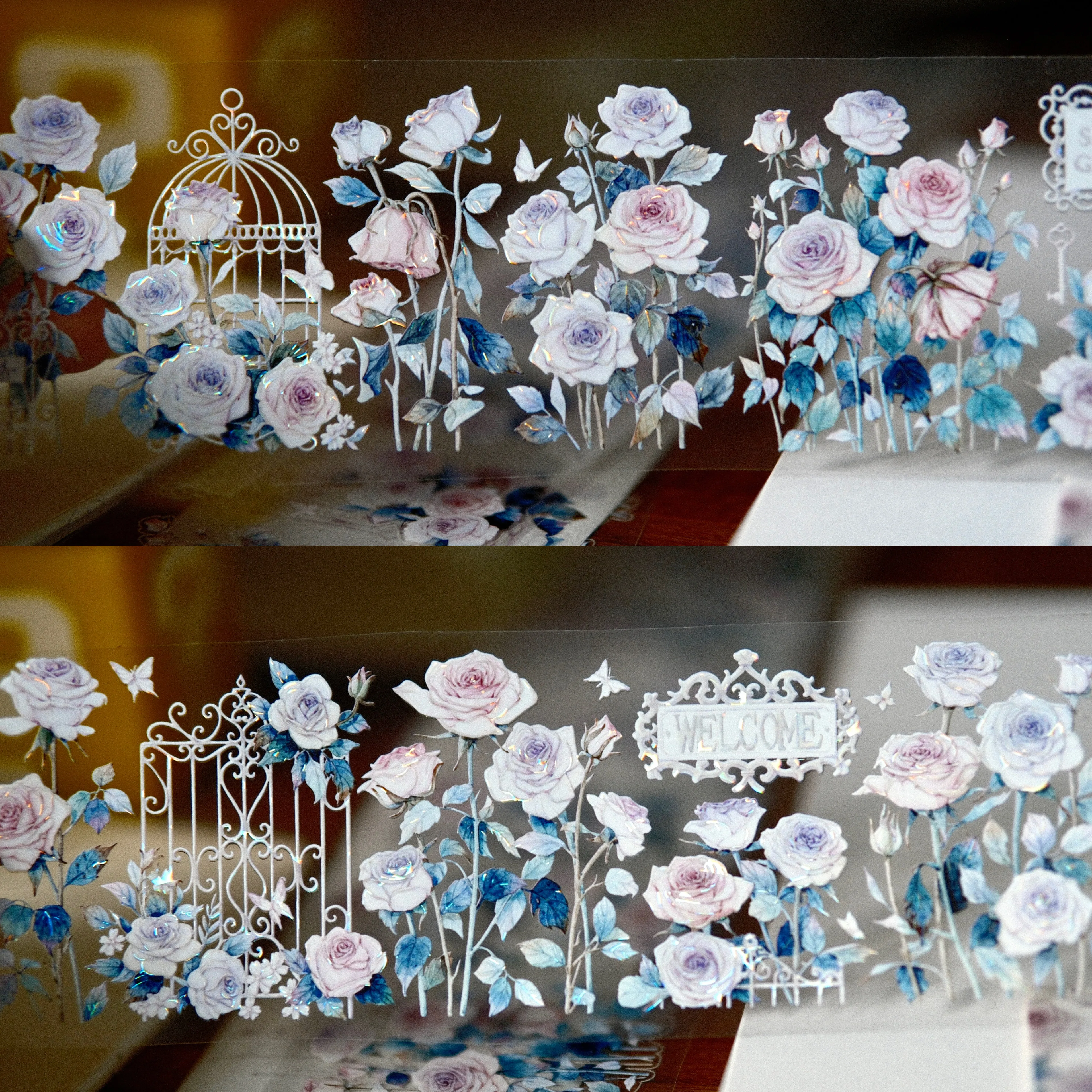 

Moonlight Rose Garden-Junoma Retro Flower Washi PET Die Pre Cut Journal Tape