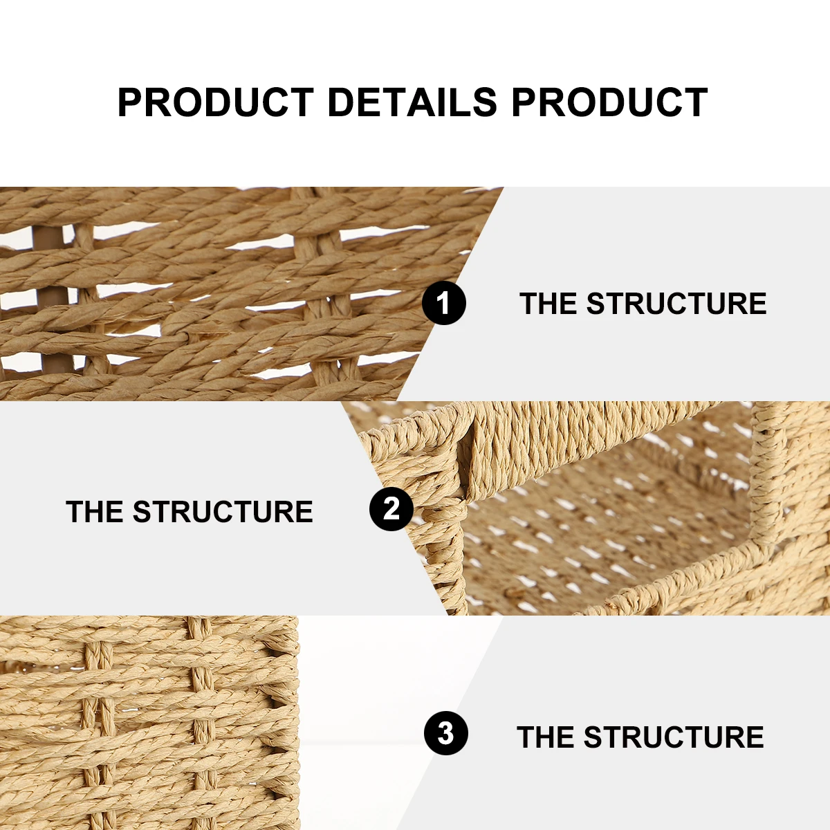 

1pc Handheld Storage Basket Rattan Weaving Design Large Capacity Laundry Clothes Sundries Organizer Home Decorative Basket
