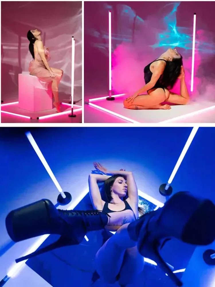 USA Free shipping 4Pack TL-120 Battery Powered 4Ft RGB Led Tube Light Bar With Stand For  Party Events DJ Stage Lighting