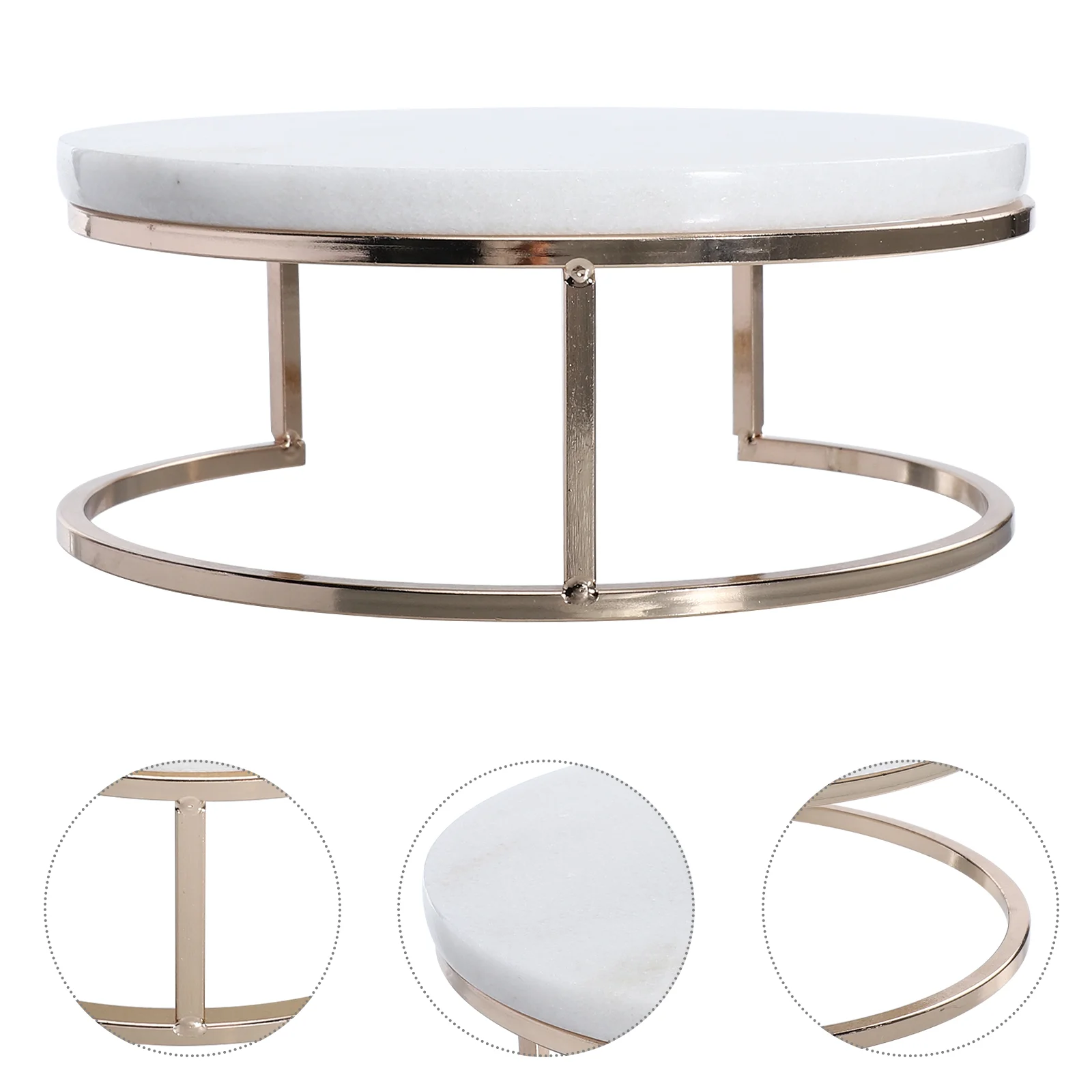 

Cake Tray with Base Marble Accessories Display Rack Decorative Holder Metal Delicate Stable