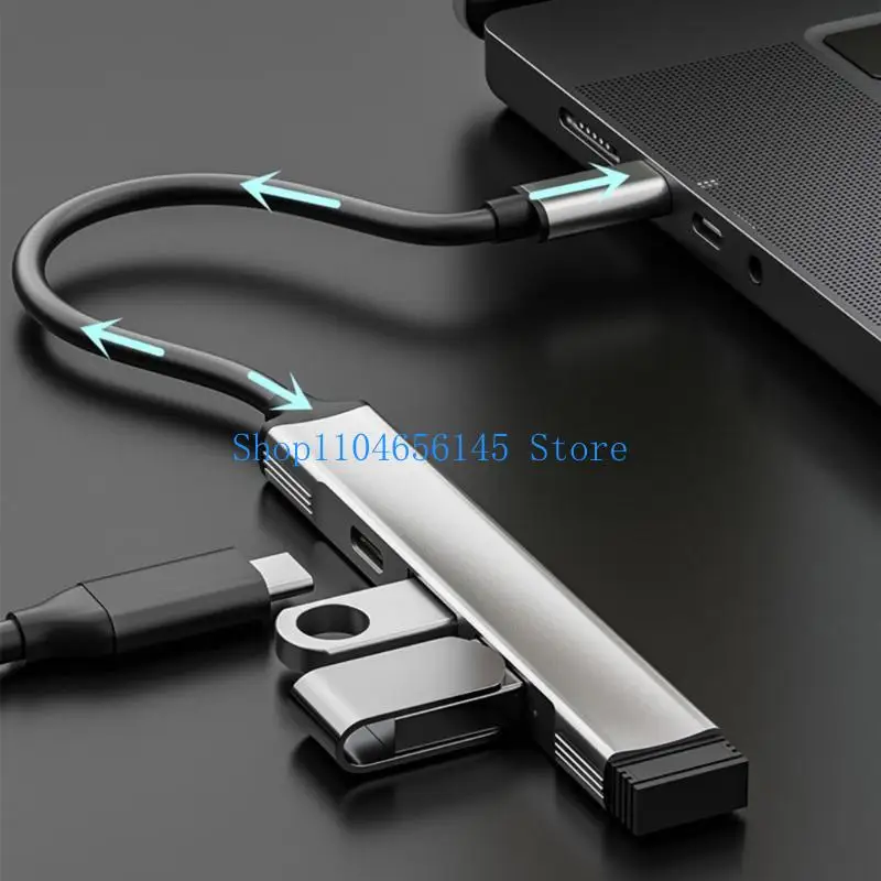 5ASD 4 PORTS Aluminum Alloy USB Hub с 2USB2.0 1USB3.0 Typec Adapter 4 в 1 доке