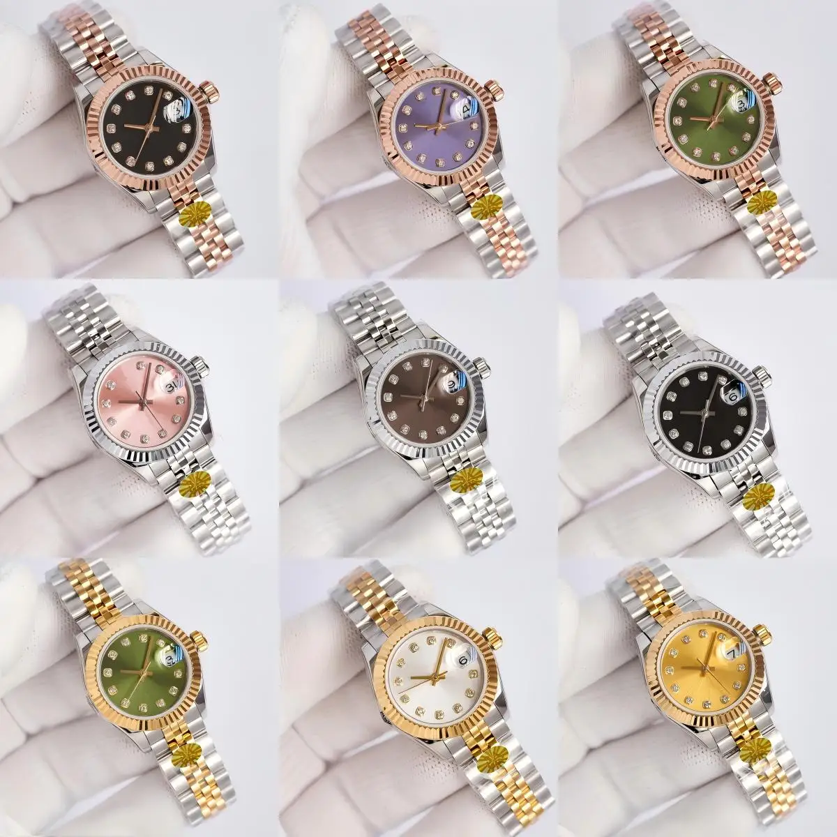 Reloj de pareja de marca de lujo para amantes, reloj mecánico de estilo clásico de 28mm para mujeres elaboradas por Rolexes, regalo maravilloso de inspiración