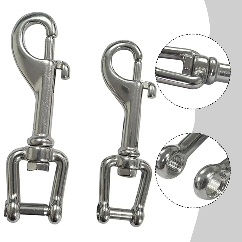 

85/100mm 316 Stainless Steel Shackle Bolt Snap Hook Swivel Hook For Yacht Scuba Diving Boat For BCD Accessory