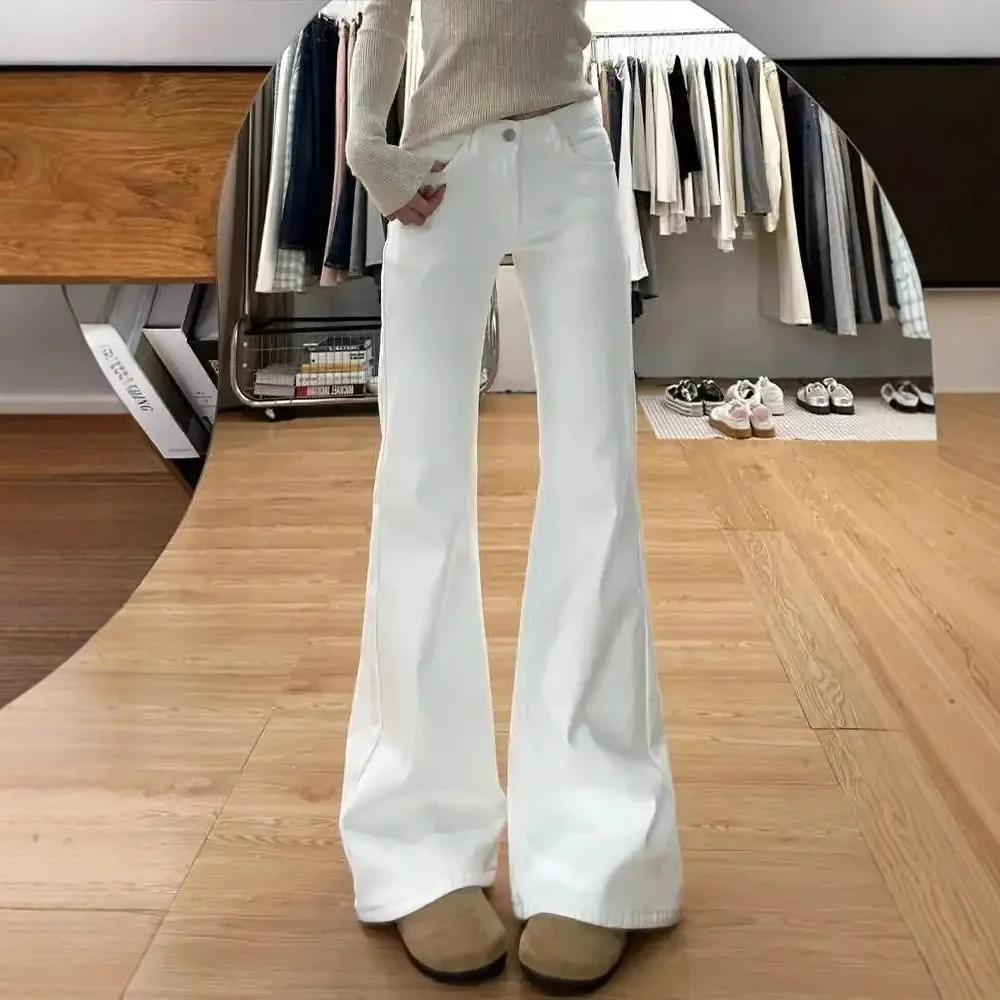 

Micro denim jeans for women in spring and summer low loose straight leg floor length American retro pants