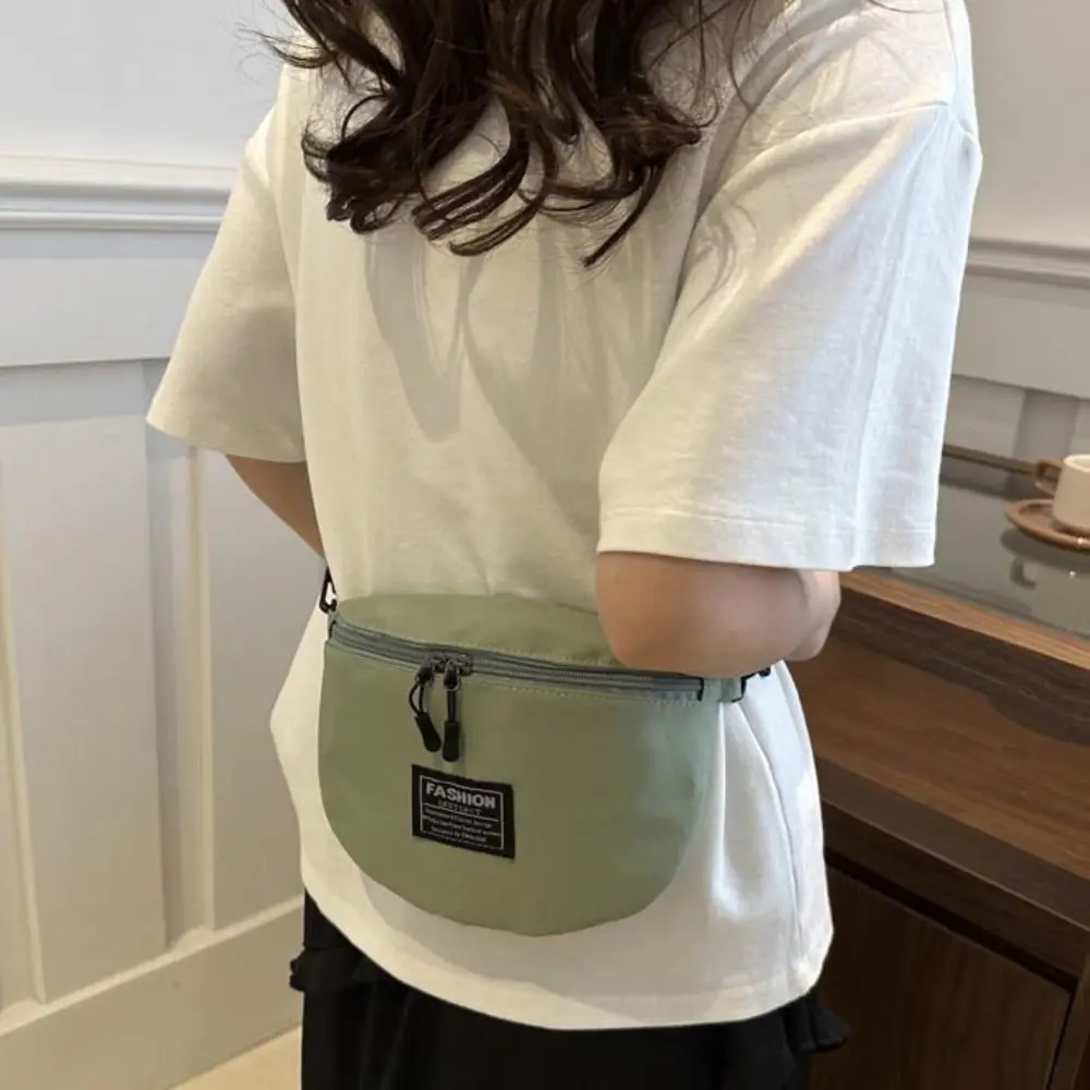 Portable Korean Style Canvas Waist Bag Streetwear Letter Casual Chest Pack Cool Lightweight Oxford Crossbody Bag Man