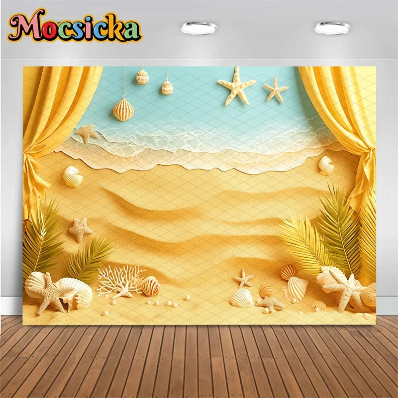 

Mocsicka Summer Photography Backdrop Shooting Soft Non Fading Banner Hawaiian Beach Party Background Fond Photo Studio Photocall