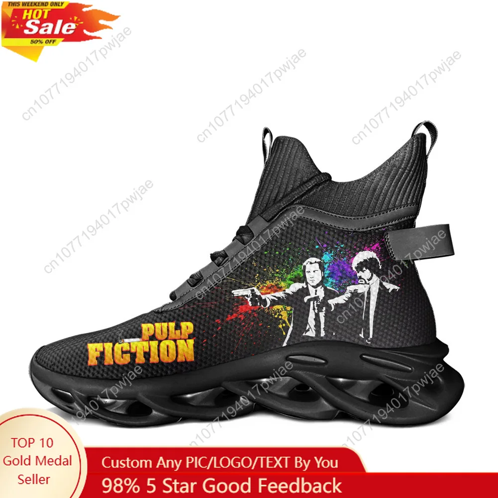 

Pulp Fiction High Top Flats Sneakers John Travolta Mens Womens Sports Hiking Travel Shoes Running Shoes Travel Custom Shoes