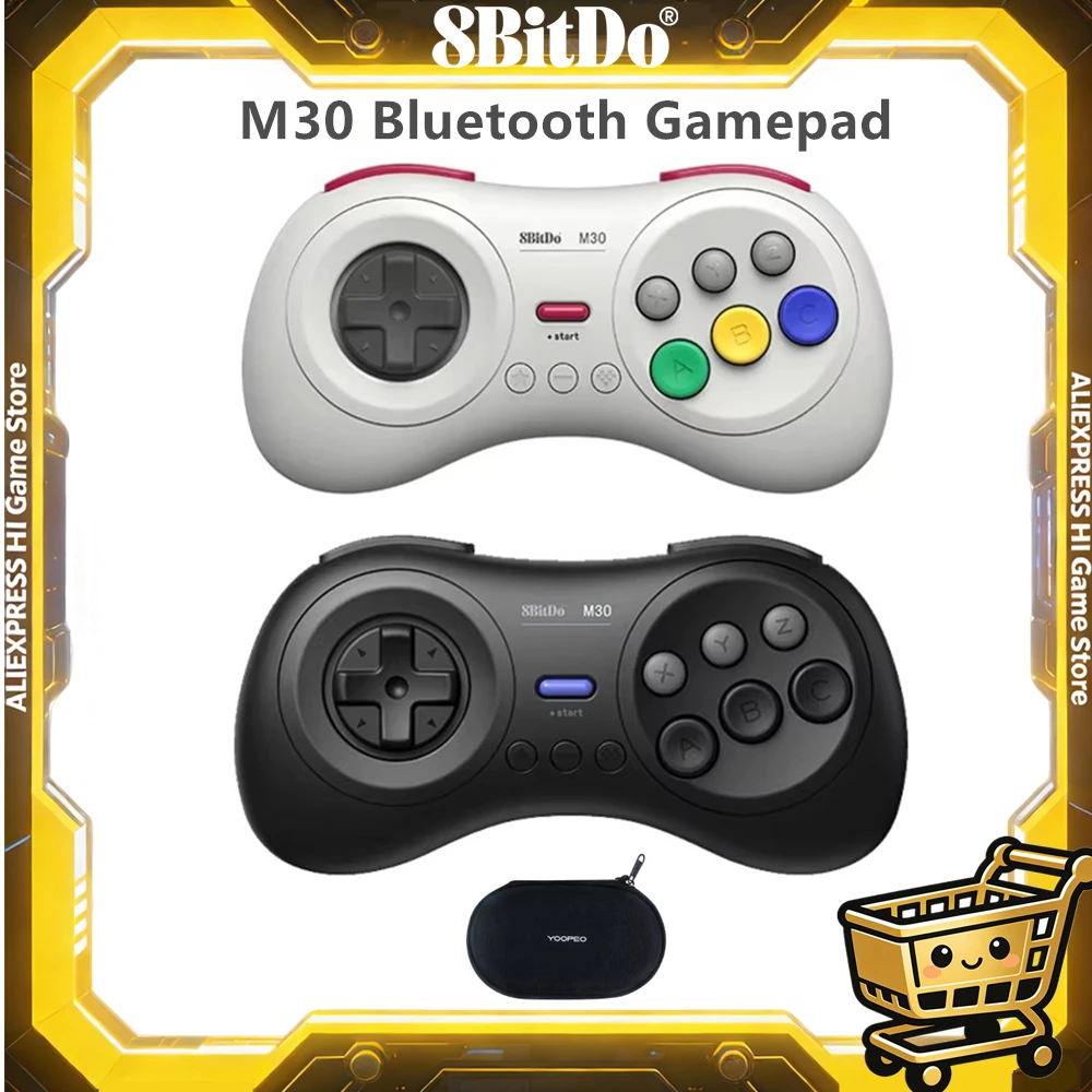 8Bitdo M30 Bluetooth Gamepad For Nintendo Switch PC macOS Steam and Android Controller With Sega Genesis Mega Drive Style