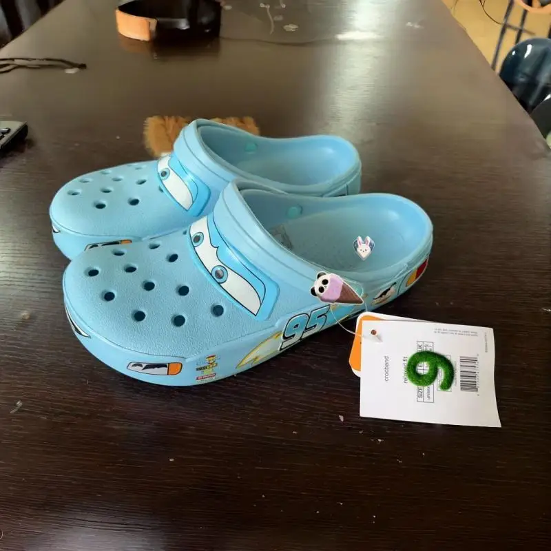 Blaue Rennwagen-Clogs, schnelltrocknende, leichte Wasserschuhe, weiche, rutschfeste Sohle, Slip-On-Sandalen für Strand, Dusche, Pool, Garten, Zuhause, neu – Detail 12