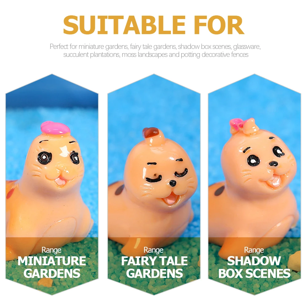 

8 Pcs Sea ​​lion Ornaments Aquarium Decoration Kit Decorations Miniatures Resin