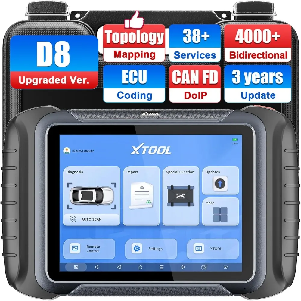 

D8S OBD2 Scanner: 2024 Upgrade of D8 Scanner, Bidirectional Scan Tool with 3-Year Update, Topology Mapping, ECU Coding