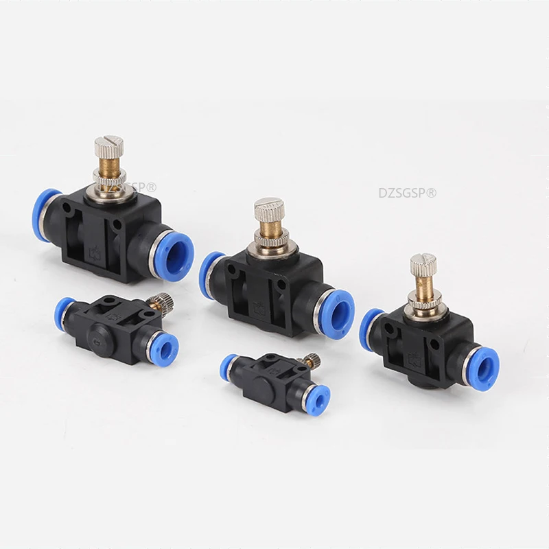 Pneumatic Airflow Regulator 4mm 6mm 8mm 10mm 12mm OD Hose Tube Gas Flow Adjust Valve Connector Fitting Air Speed Control Crane