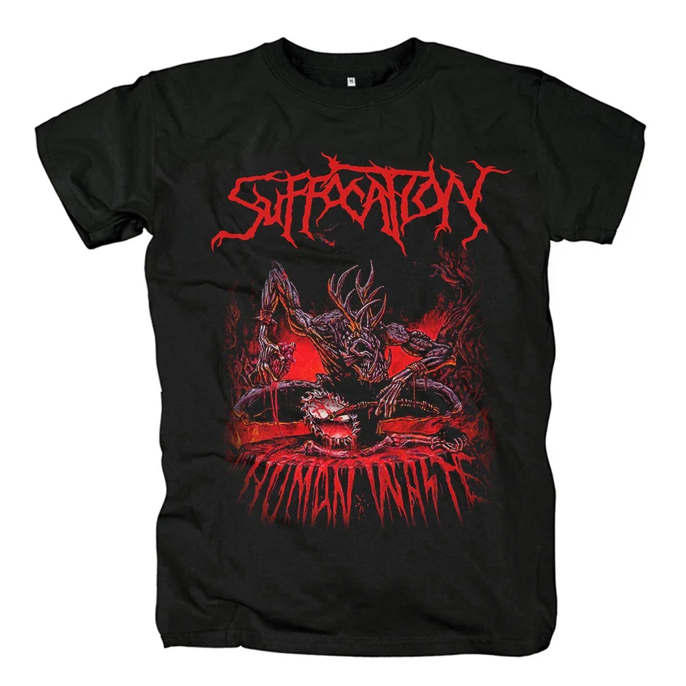 

Heavy Metal Cotton T-shirt Black Tees SUFFOCATION Rock Band T-shirts Mens Fashion Hip Hop Tshirts Harajuku Styles Tops Tees