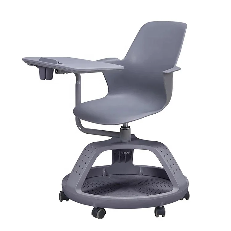 Colored Plastic Tripod Base Moving Chair Training Chair Classroom Chair With Tablets