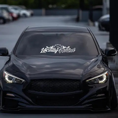 JDM Rear Window Car Decal Windshield Sticker Banner Rocker Side Back Window Locally Hated I Love Haters Fuel Gauge