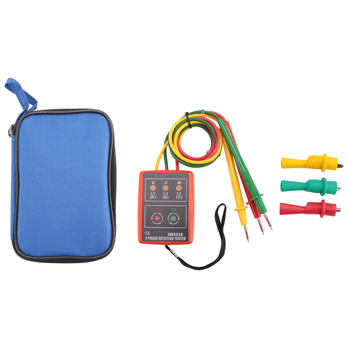 HOT New 3 Phase Sequence Rotation Tester Indicator Detector Meter LED Buzzer with Portable Pouch TD-LED02