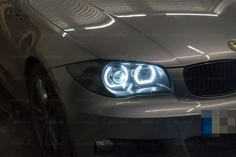 LED Crystal Angel eyes Cut Style DRL DTM U Shape Light 6000K White yellow For BMW 1 Series E82 E88 E87 E81 2004-2012