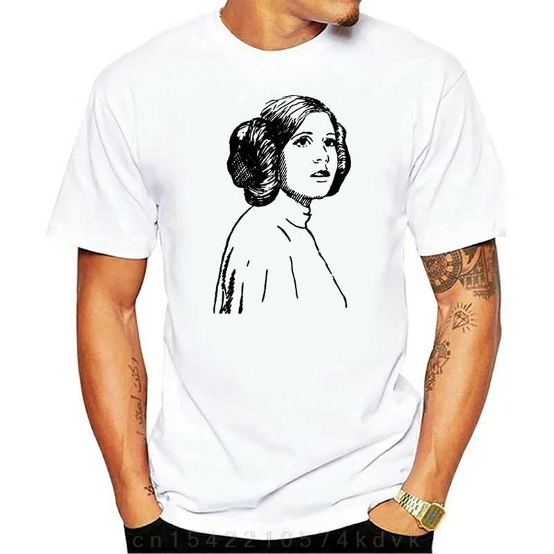 New Plus Size Homme Summer Sleeve Carrie Fisher Princess Leia Tribute T-Shirt Funny Print T Shirts