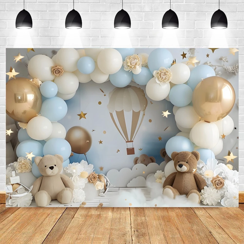 Newborn 1st Birthday Backdrop Photobooth Colorful Balloons Birthday Decorations Kids Portrait Baby Shower Photography Background