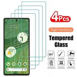 4PCS Tempered Glass for Google Pixel 8A 8 Pro 7 7A 6 6A 5 5A 4A 4 XL 3 9H Protective Transparent Screen Protector Film Glass