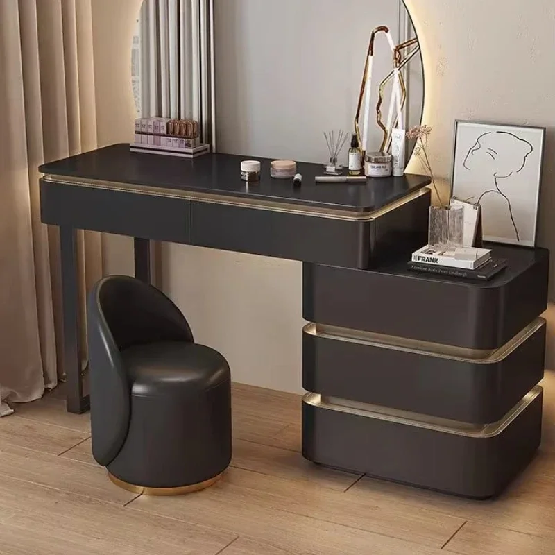 Black dresser integrates light luxury modern bedroom designer high-end solid wood dresser
