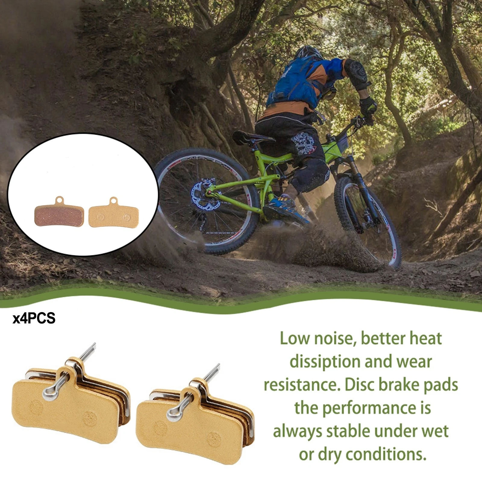 

4 пары велосипедных тормозных колодок, полностью металлические золотые колодки, велосипедные гидравлические тормозные колодки для горных велосипедов, аксессуары для велоспорта