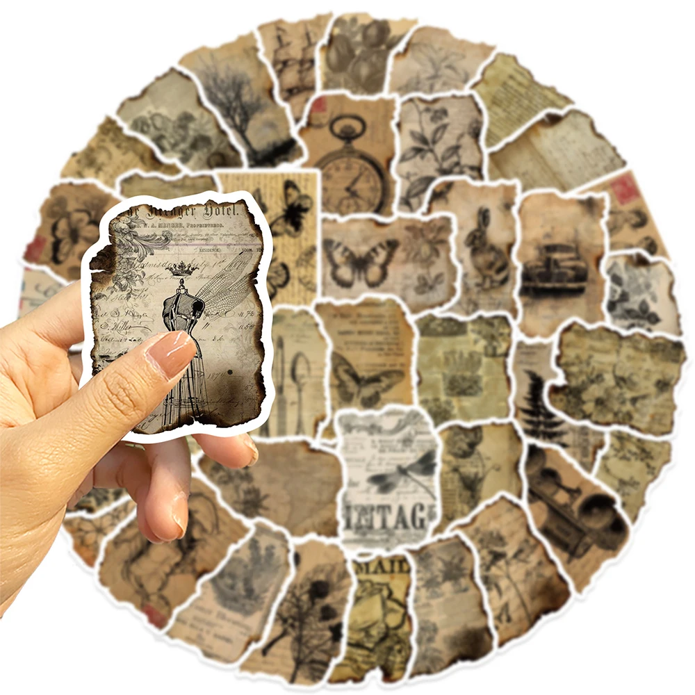 

10/30/50pcs Cartoon Vintage Manuscript Decoration Stickers for Motorcycle Laptop Suitcase Bike Cool Graffiti Sticker Classic Toy