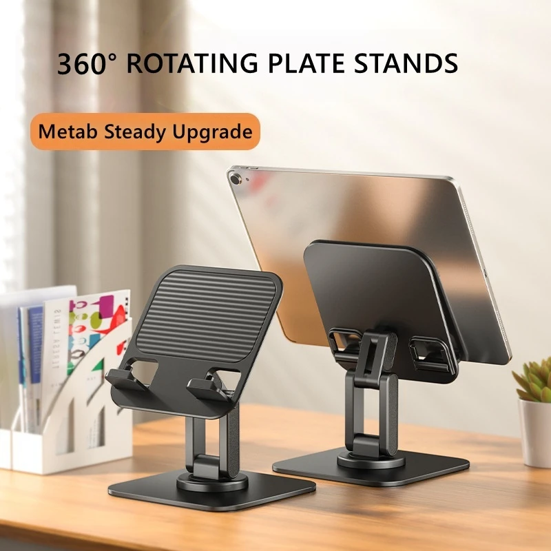 Tablet Stands 360° Rotating Mechanical Acoustic Desktop Foldable Lifting Live-streaming Watch TV Tablet Phone Universal Holders