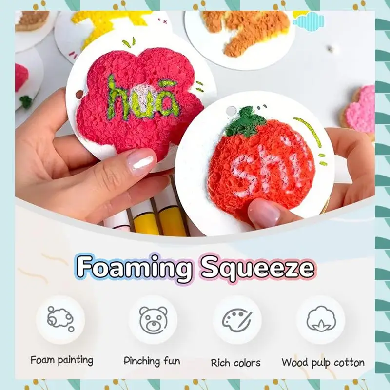 

A71P Волшебная пенопластовая текстурированная бумага, набор для 3D-рисования своими руками с 6 водяными ручками для акрила A