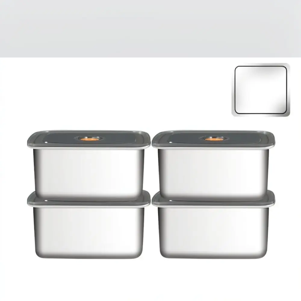Reusable Stainless Steel Food Box Kitchen Storage Container With Lid For Refrigerator Pantry Space Optimizer
