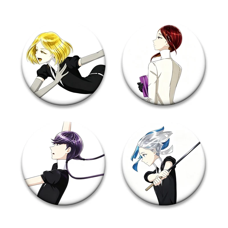 Anime Land of The Lustrous Brooches Round Cartoon Badge Phos,Cinnabar,Diamond,Bort,Antarcticite Pins Jewelry Gifts Accessories