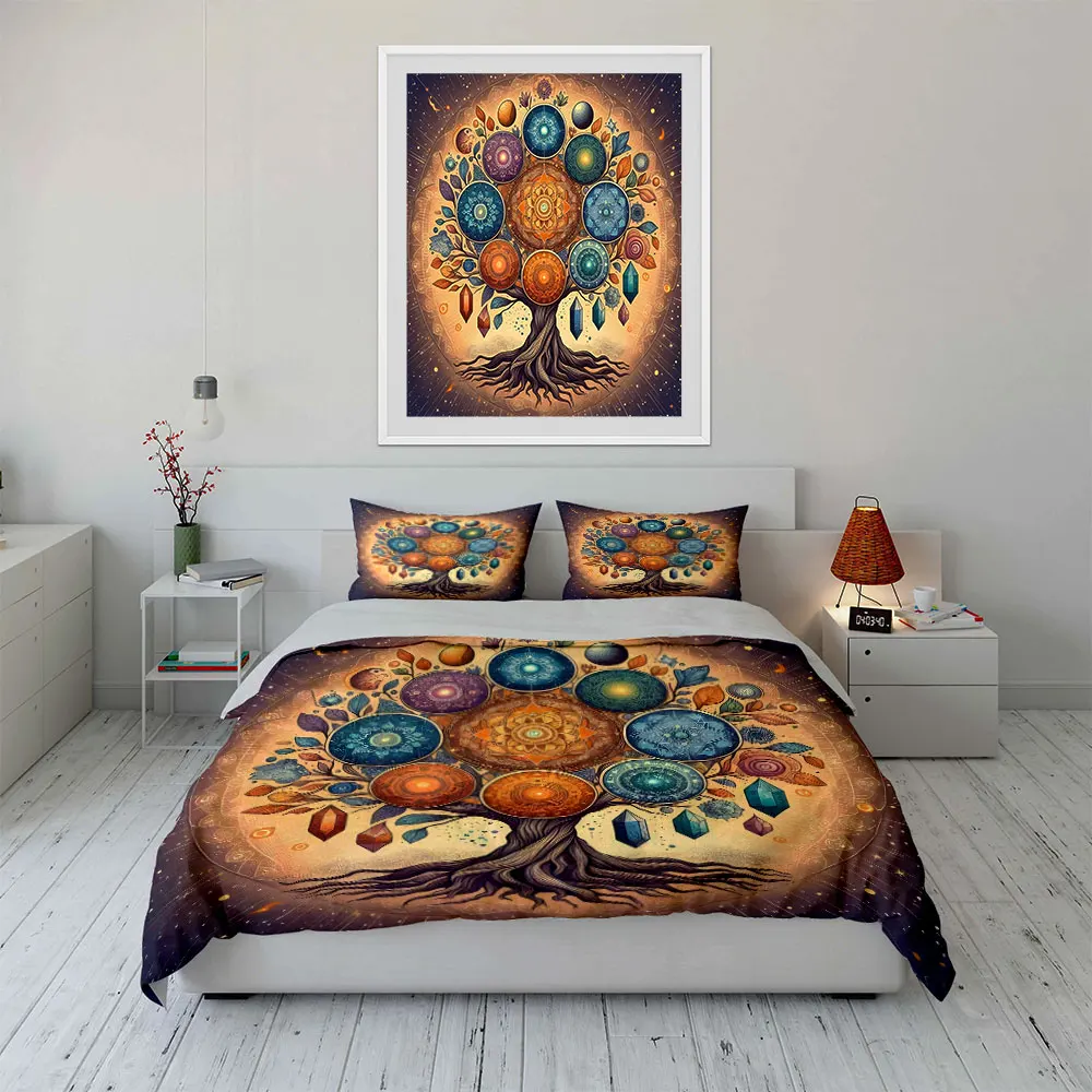 

Mandala Wall Art Set Decor Multiple sizes kid's and adults' bedroom Exquisite 3PC bedding set, gift