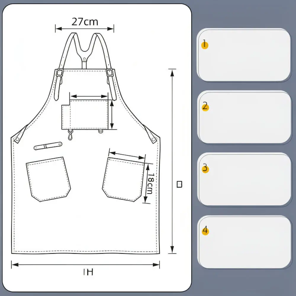 Professional Canvas Utility Apron With Leather Storage Pockets Heavy Duty Protection For Carpenter Woodworking Cooking