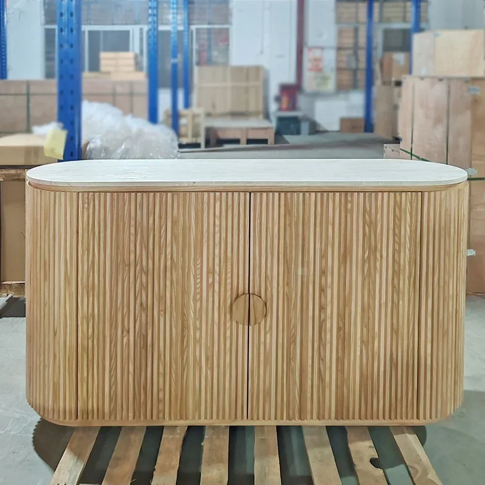 

Производитель мебели для столовой Травертин Шкафы-буфет из цельного дерева Деревянный буферный сервант