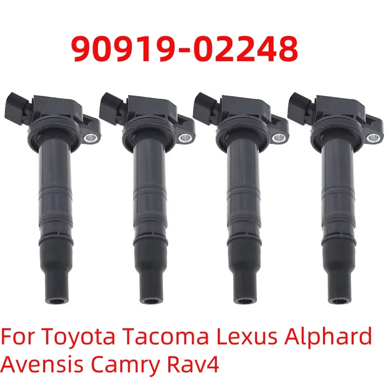 4PCS Ignition Coil 90919-02248 For Toyota Tacoma Lexus Alphard Avensis Camry Rav4 90919-C2002