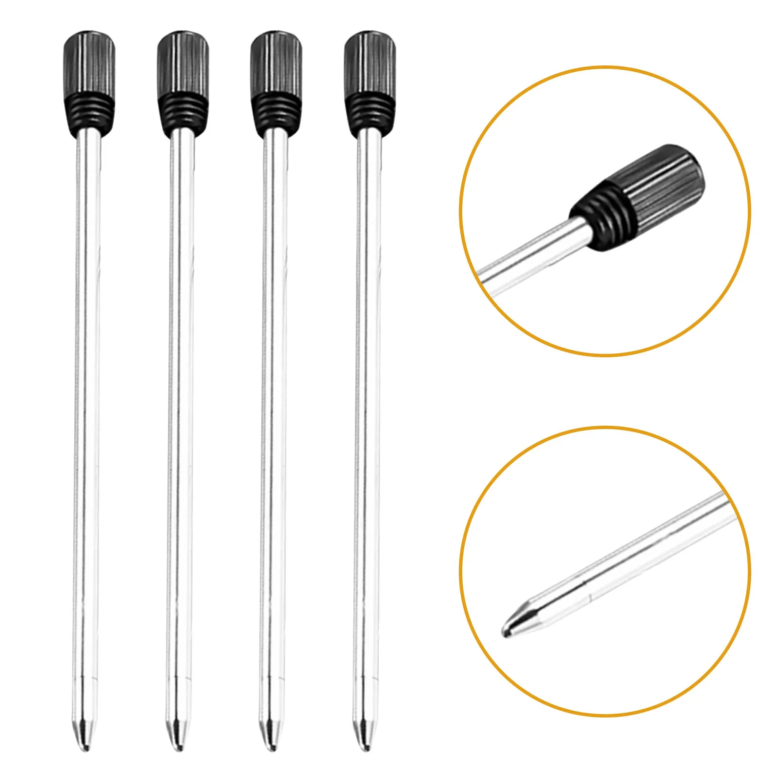 

12Pcs Standard Metal Ballpoint Pen Refill 7Cm Black Ink Smooth Consistent Flow Ideal for Daily Writing All Paper Surfaces