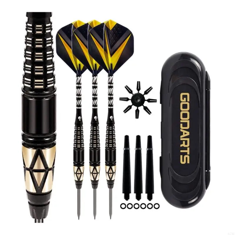 920L Darts Metal Tip Set,Tipped Metal Darts Steel Tip Set Professional with Aluminum Shafts,Brass Barrels ,Carrying-Case