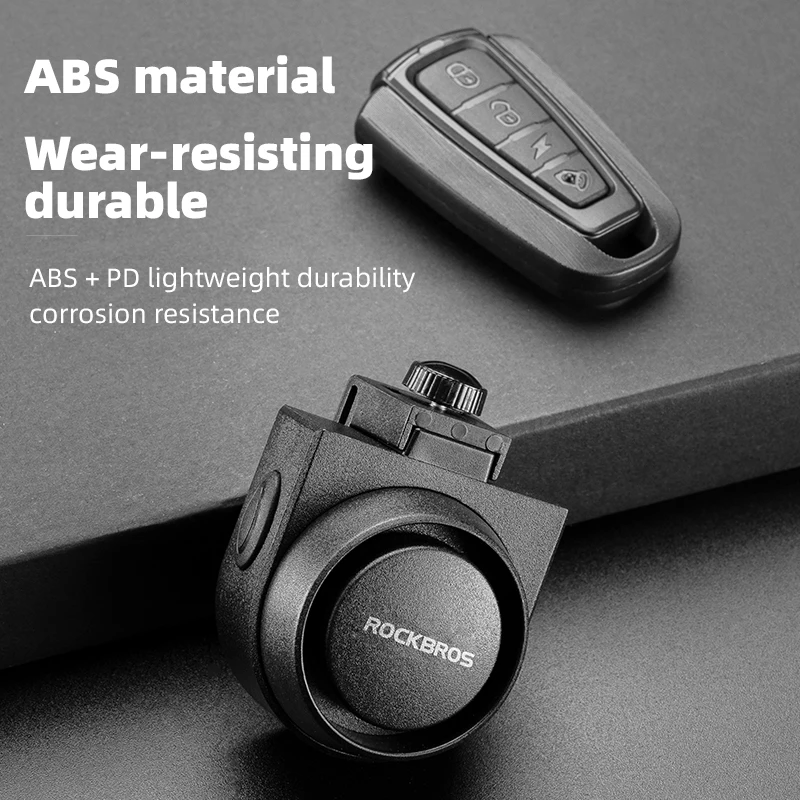 ROCKBROS Bicycle Bell Anti-Theft Handlebar Ring Waterproof Type-C Rechargeable Remote Control Electric Horn Bicycle Accessories