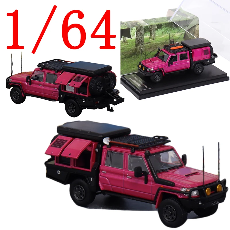 AM Diecast 1/64 Scale LandCruiser Alloy Model Car LandCruiser J70LC79 Pickup Truck Play Vehicles Toys for Boys Gift Original Box