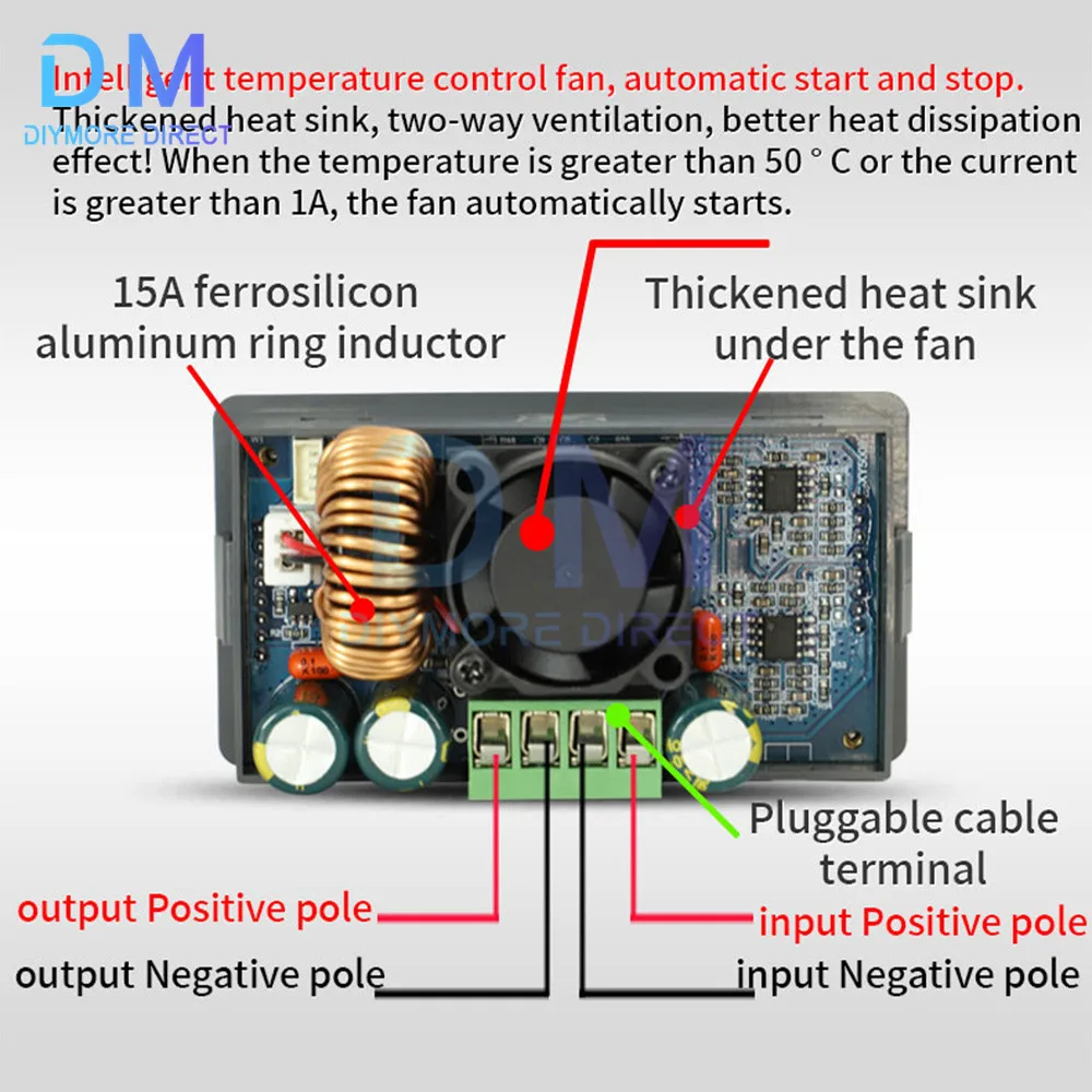 XY5008E DC DC Buck Converter CC CV 6-55V 8A 400W Power Module Adjustable Regulated Laboratory Power Supply