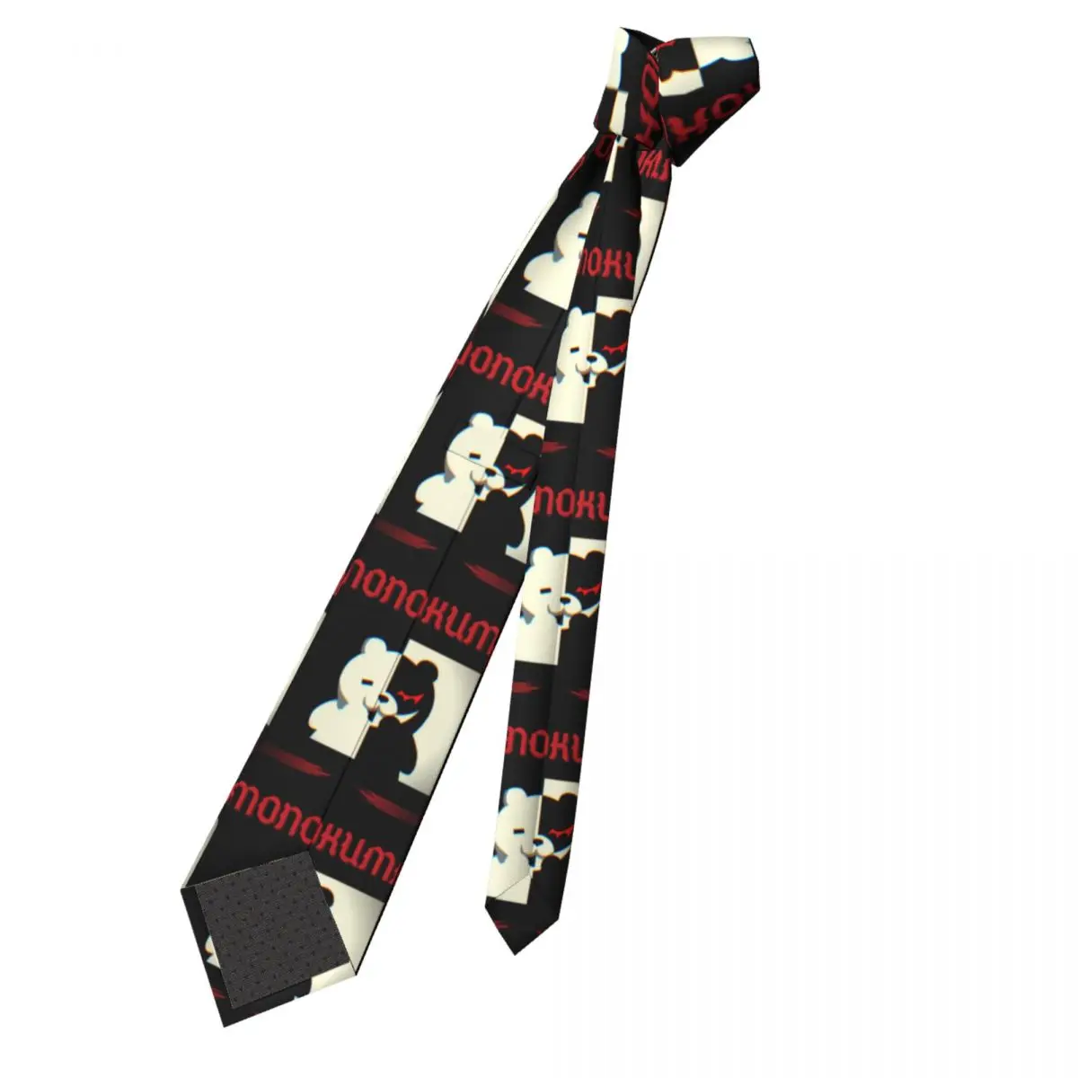 Monokuma danganronpa gravata masculina feminino poliéster 8 cm pescoço laços para homens magro camisa larga acessórios cravat escritório