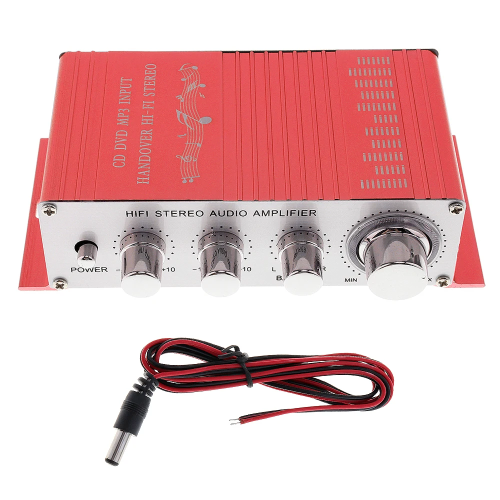 DC12V 5A 85dB Handover Hi-Fi Car Stereo 2 Channels Stereo Amplifier Support CD / DVD / MP3 Input for Motorbike / Home