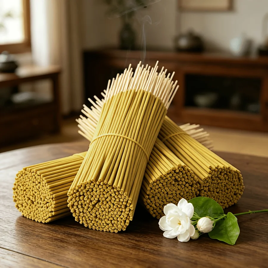 20/40/100/160/200 Pieces Summer Yellow Jasmine Incense Sticks, 22.0cm cm Long, Summer Jasmine Fragrance, Suitable for Yoga, Meditation, Home, Living Room, Study, Popular Portable Incense Sticks