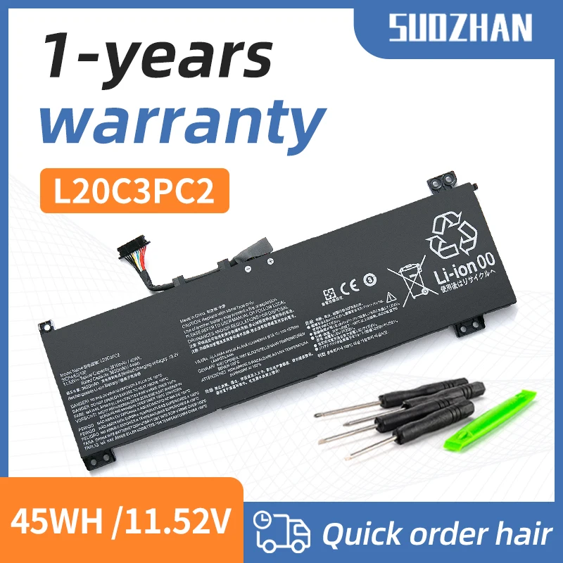 

SUOZHAN L20M3PC2 L20C3PC2 Laptop Battery For Lenovo ideapad Gaming 3 15ACH6 15IHU6 82K1 82K2 L20L3PC2 L20D3PC2