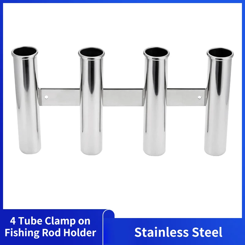 Alastin Stainless Steel 4 Tubes Rod holders Boat Fishing Rod Holder Pole Tube Mount Bracket Marine Accessories