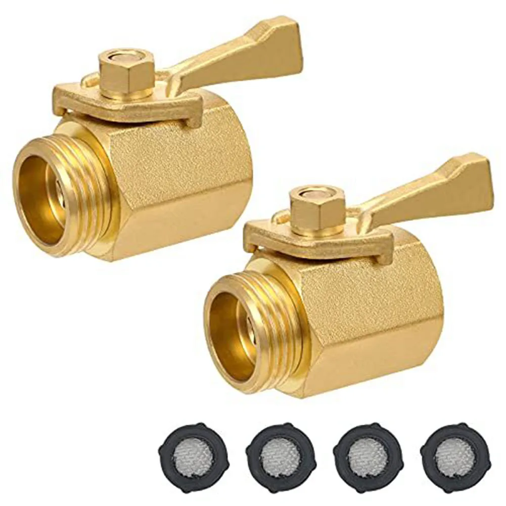 Compatibility Rubber Garden Hose Stop Valve Kit Solid Brass Stop Valve Ball Valve Garden Hose Outdoor Watering