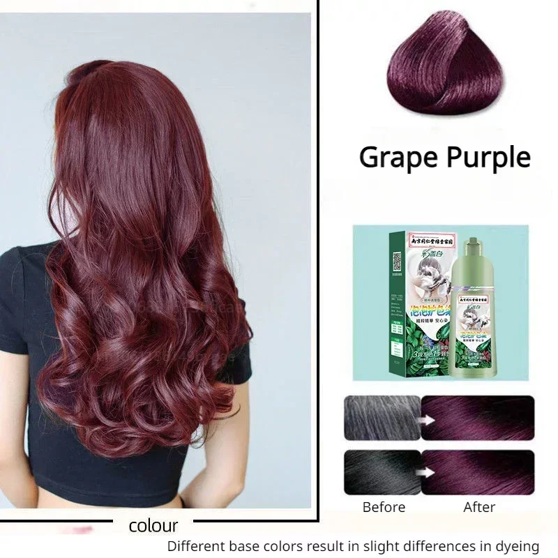 

450ml Plant Bubble Hair Dye Shampoo Natural Black Purple Cover Gray White Hair Barber Shop Hair Color Cream краска для волос